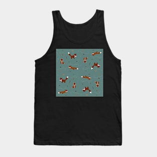 Winter Foxes in Teal Tank Top